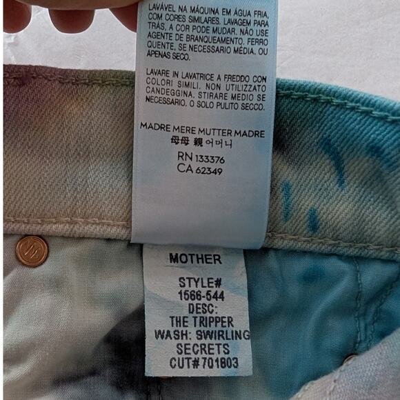 NWT Mother Superior The Tripper Swirling Secrets Tie Dye High Waist Jeans, sz 25 - Picture 12 of 13